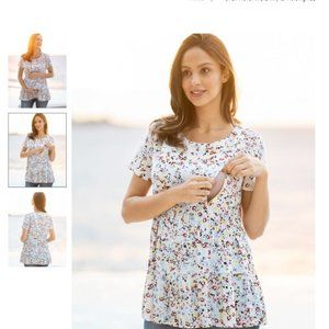 Seraphine Woven Floral Maternity & Nursing Tee